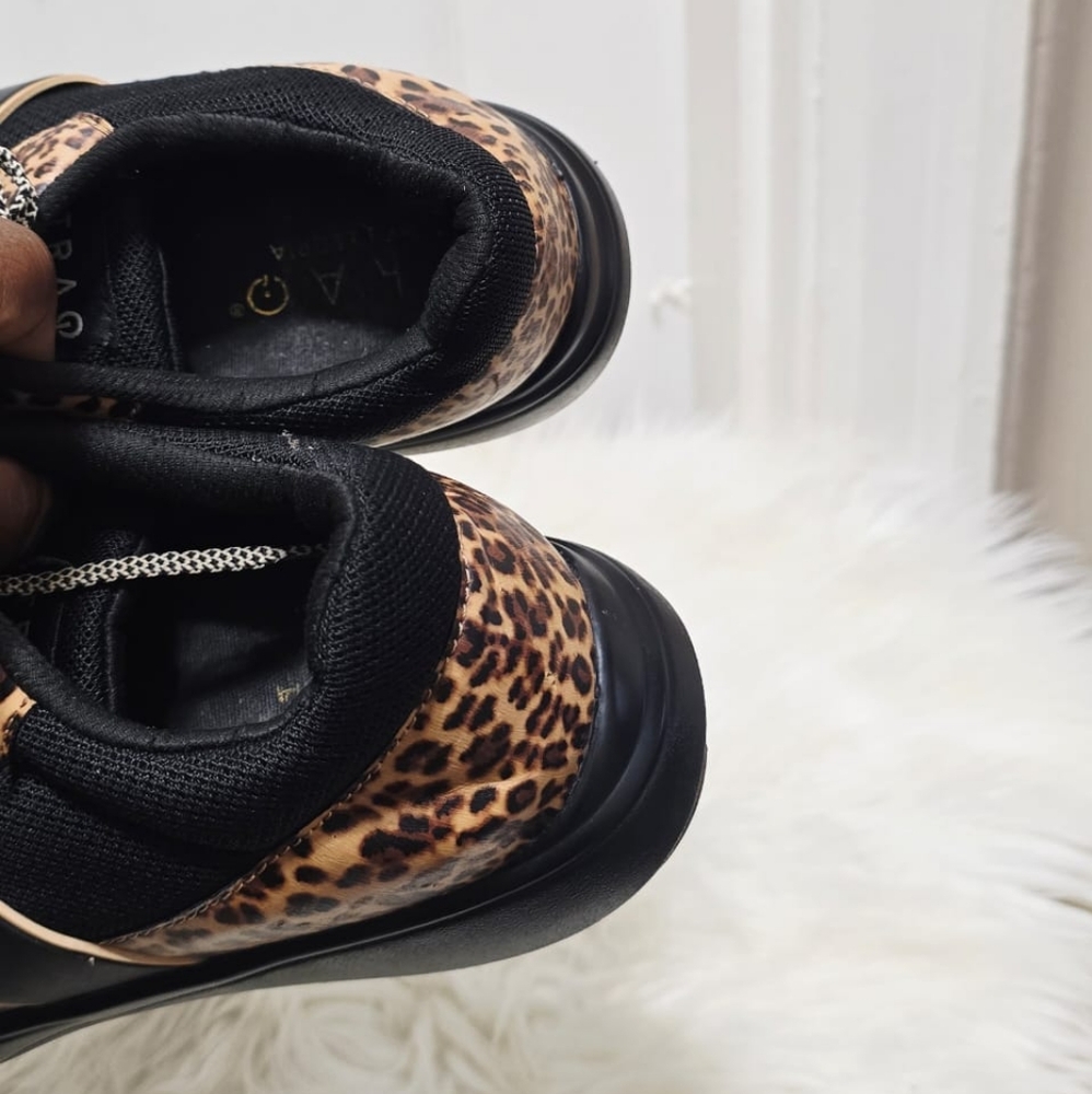 Traq by Alegria Leopard Print Black Sneakers - Picture 8 of 9